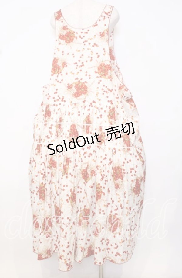 画像4: PINK HOUSE / チェリーブロッサムフラワーバスケットジャンパースカート【お直しあり】  シロ O-25-10-10-079-LO-OP-IG-ZI (4)