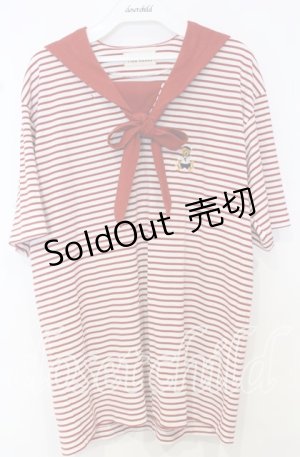 画像: PINK HOUSE / ボーダーセーラーカットチュニック  アカ×シロ O-25-10-10-085-LO-TO-IG-OS