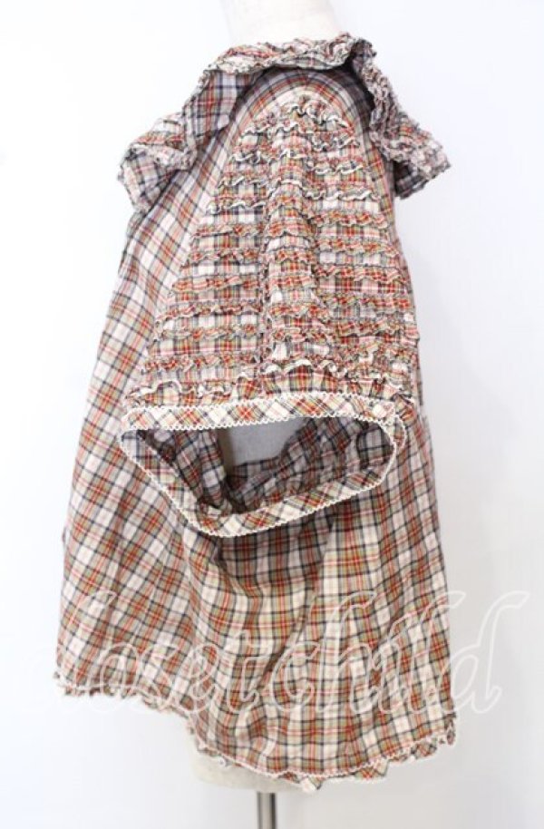 画像3: PINK HOUSE / ピコフリルマドラスチェックブラウス【お直しあり】  赤系 O-25-10-10-087-LO-BL-IG-OS (3)