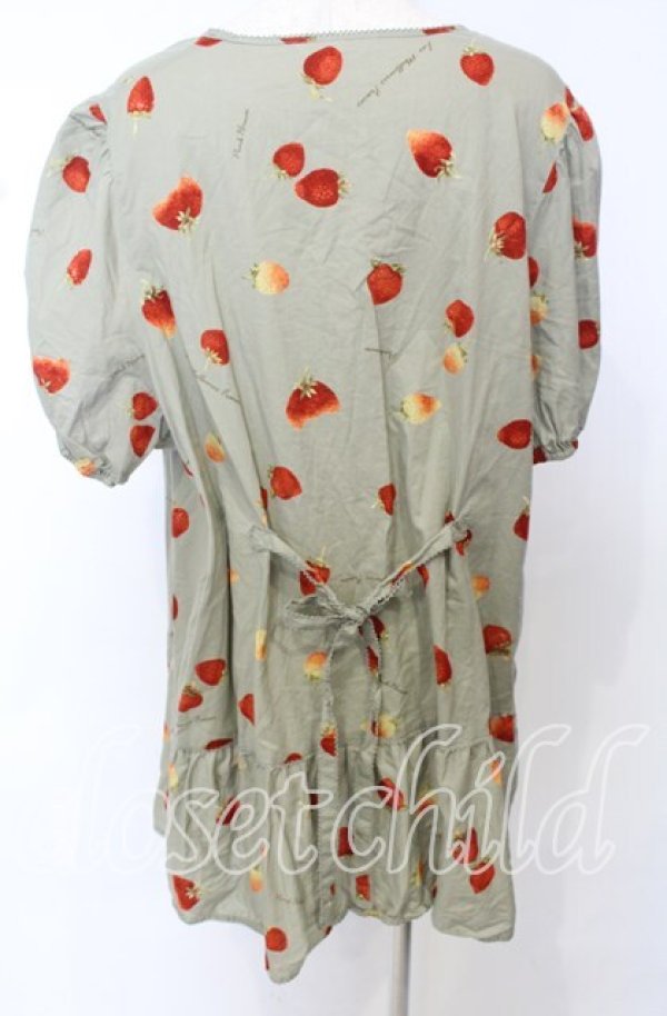 画像2: PINK HOUSE / 苺プリントブラウスチュニック【お直しあり】  グリーン O-25-10-10-088-LO-BL-IG-ZT403 (2)