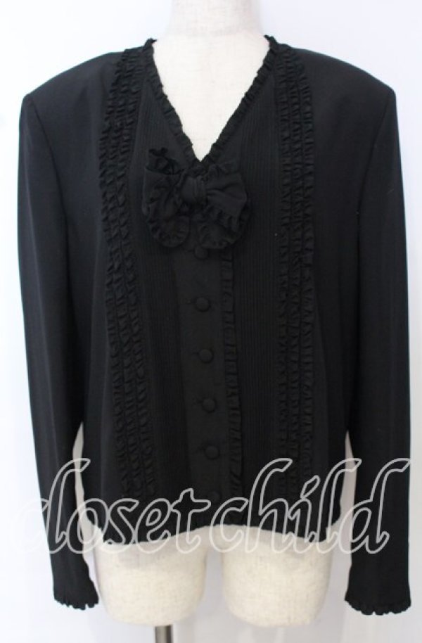 画像1: PINK HOUSE / タック梨地ジャケット  クロ O-25-10-10-091-LO-JA-IG-OS (1)