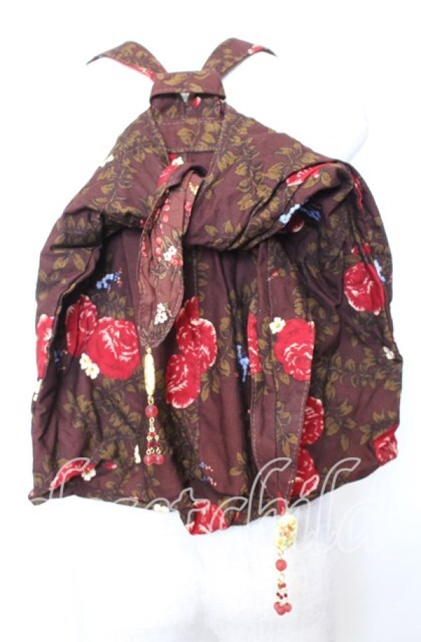 画像1: KETTY / チャーム付き花柄バッグ  ブラウン O-25-10-10-002-EL-BG-IG-ZT-K012 (1)