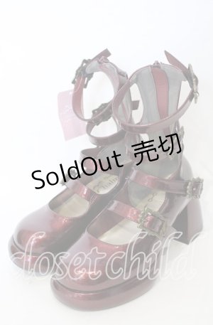 画像: Chalmiere / 4連バックルパンプス S ワイン O-25-10-10-015-LO-SH-IG-OS