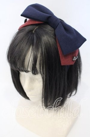 画像: metamorphose / With a magic wand！リボンカチューシャ  ネイビー×ワイン O-25-10-10-019-ME-AC-IG-OS