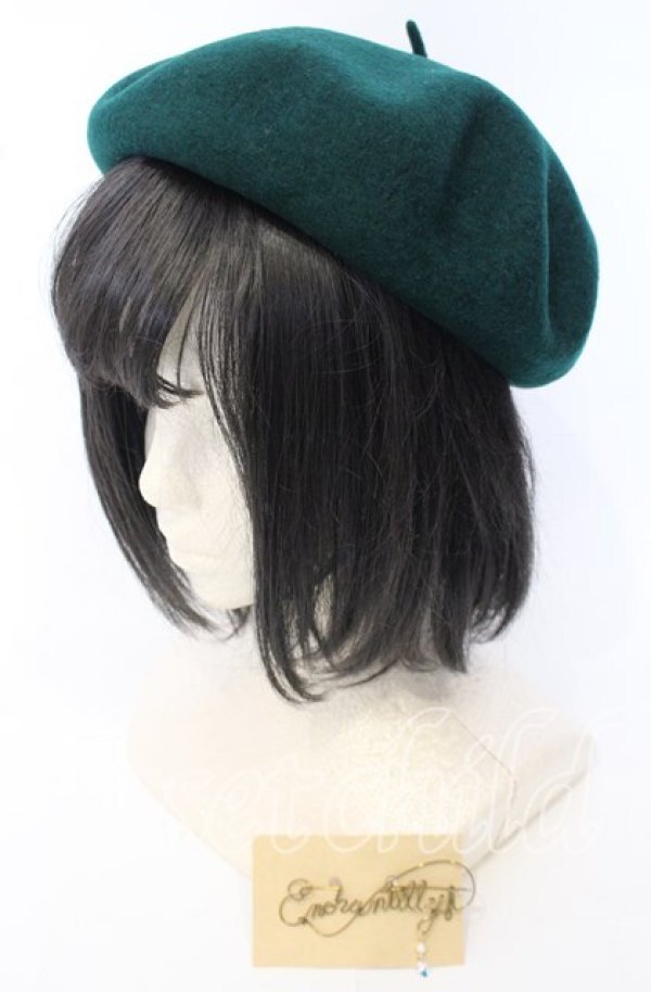 画像1: Enchantlic Enchantilly / ロゴプリントベレー帽  グリーン O-25-10-10-025-LO-AC-IG-ZT-K011 (1)