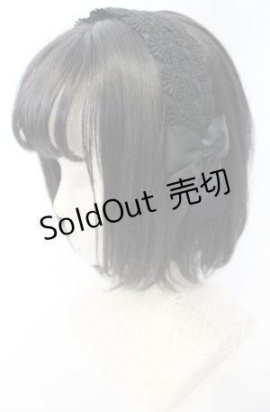 画像: m petit by misako / レースリボンカチューシャ  クロ O-25-10-10-030-LO-AC-OW-ZT444