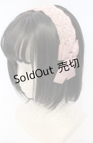 画像: 【SALE】m petit by misako / レースリボンカチューシャ  ピンク O-25-10-10-032-LO-AC-OW-ZT444