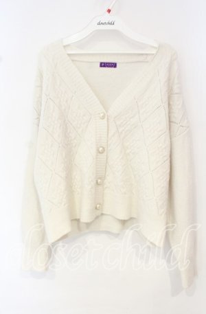 画像: axes femme / ニットカーディガン  オフ O-25-10-11-023-AX-TO-IG-ZT1016V