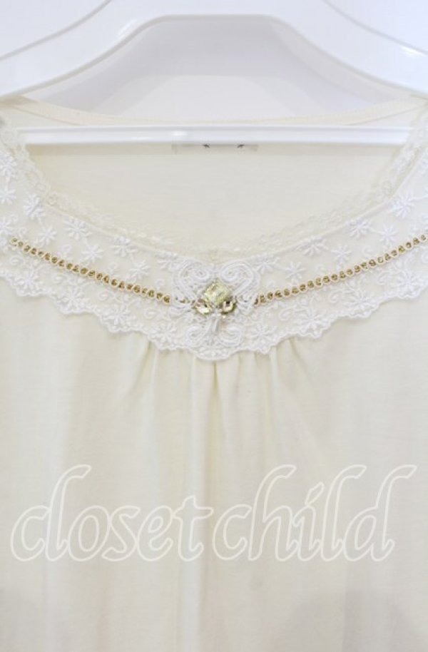 画像2: axes femme / ビジュー配色カットソー  生成り O-25-10-11-024-AX-TO-IG-ZT052 (2)