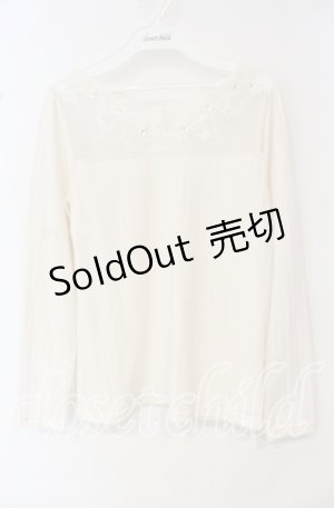 画像: axes femme / 繊細レース長袖インナー M アイボリー O-25-10-11-025-AX-TO-IG-ZT002