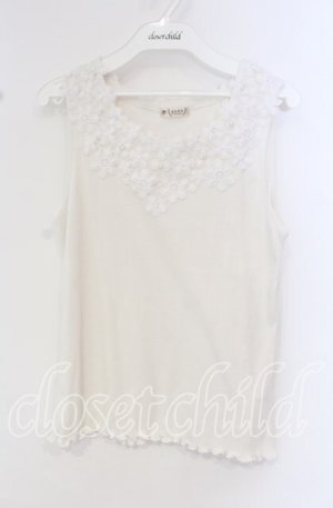 画像: axes femme / 吸水速乾モチーフレースタンク F シロ O-25-10-11-027-AX-TO-IG-OS