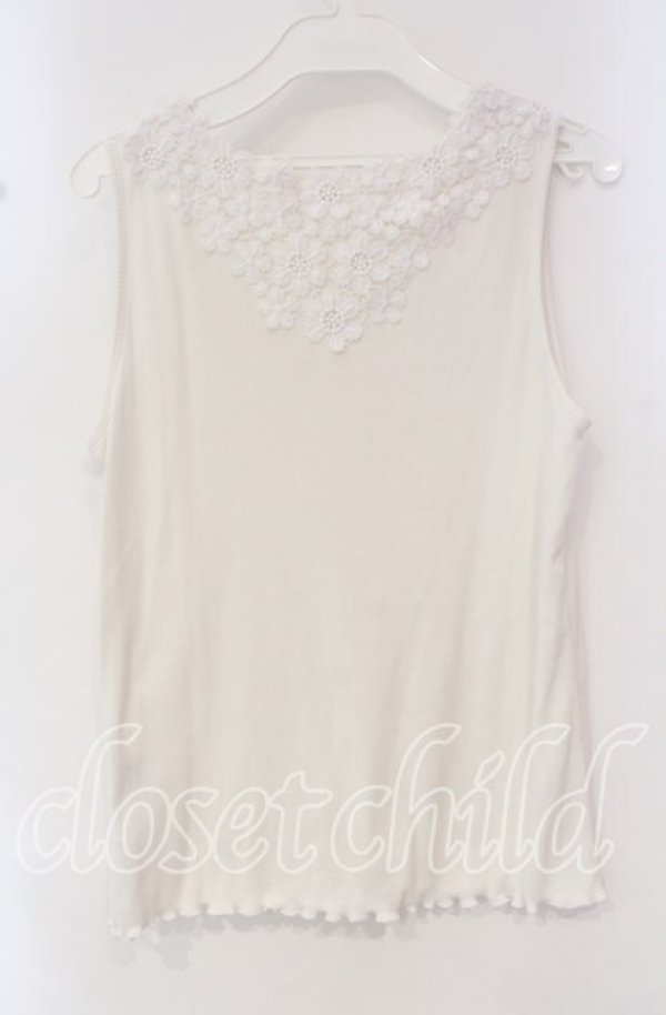 画像3: 【SALE】axes femme / 吸水速乾モチーフレースタンク F シロ O-25-10-11-027-AX-TO-IG-ZT167 (3)