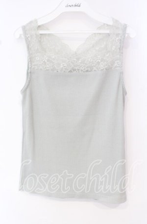 画像: axes femme / 2WAYレースリブタンク F グリーン O-25-10-11-028-AX-TO-IG-OS