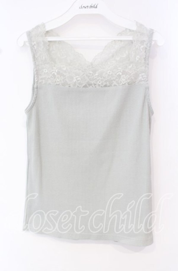 画像1: 【SALE】axes femme / 2WAYレースリブタンク F グリーン O-25-10-11-028-AX-TO-IG-ZT132 (1)