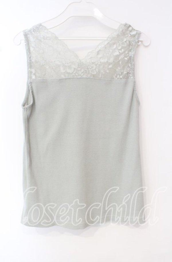 画像2: 【SALE】axes femme / 2WAYレースリブタンク F グリーン O-25-10-11-028-AX-TO-IG-ZT132 (2)