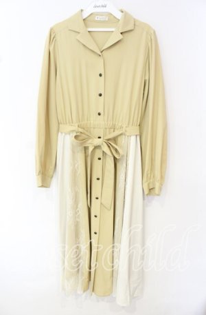 画像: axes femme / レース切替シャツワンピース M イエロー O-25-10-11-031-AX-OP-IG-OS