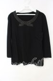 画像1: INGEBORG / ドットリボンデザインカットソー 11号 クロ O-25-10-11-033-LO-TO-OW-OS (1)