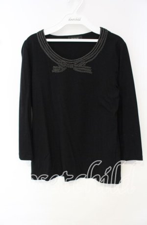 画像: INGEBORG / ドットリボンデザインカットソー 11号 クロ O-25-10-11-033-LO-TO-OW-OS
