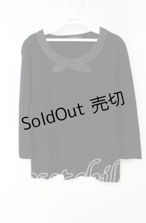 画像: INGEBORG / ドットリボンデザインカットソー 11号 クロ O-25-10-11-033-LO-TO-OW-OS