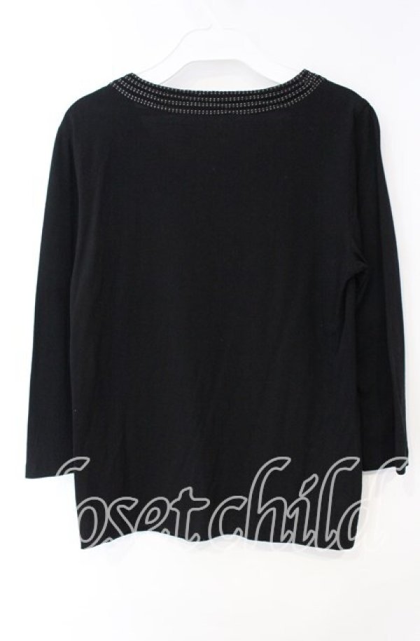 画像3: INGEBORG / ドットリボンデザインカットソー 11号 クロ O-25-10-11-033-LO-TO-OW-OS (3)