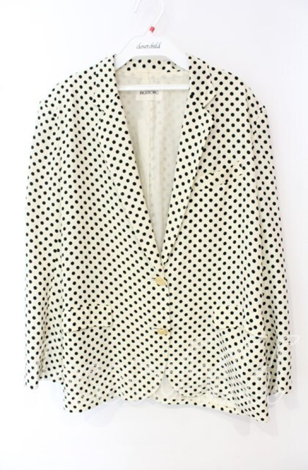 画像1: INGEBORG / ドット総柄ジャケット  アイボリー O-25-10-11-036-LO-JA-OW-ZT079 (1)