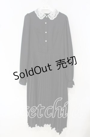 画像: m petit by misako / AM*レースエリプリーツワンピース M クロ O-25-10-11-046-LO-OP-IG-OS
