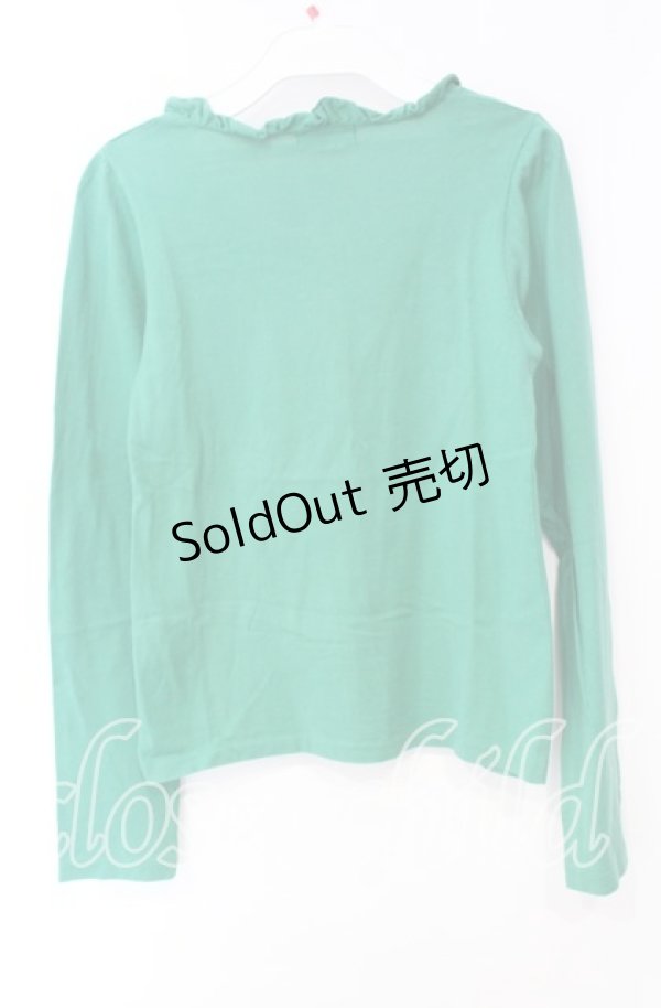画像3: 【SALE】PEACE NOW / フリルネックプリントカットソー  グリーン O-25-10-11-051-PU-TO-IG-ZT238 (3)