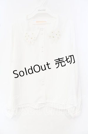 画像: F i.n.t / ミニブーケ刺繍カットワーク衿ブラウス  シロ O-25-10-11-054-CA-BL-IG-OS