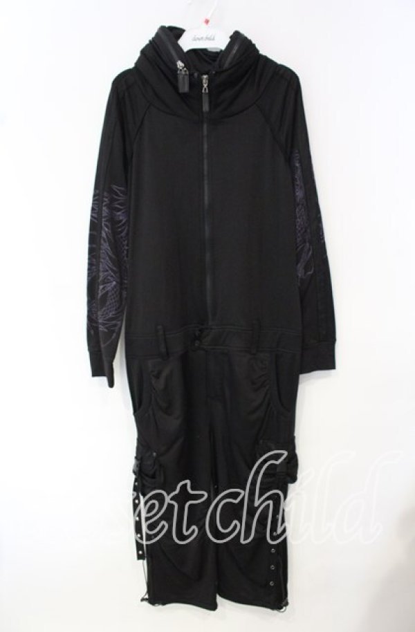 画像1: Qutie Frash / ミリタリーオールインワン  ブラック O-25-10-11-057-QU-OP-OW-OS (1)