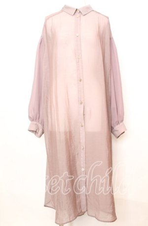 画像: axes femme POETIQUE / シアーロングシャツ  チャコール O-25-10-11-1039-AX-BL-IG-OS