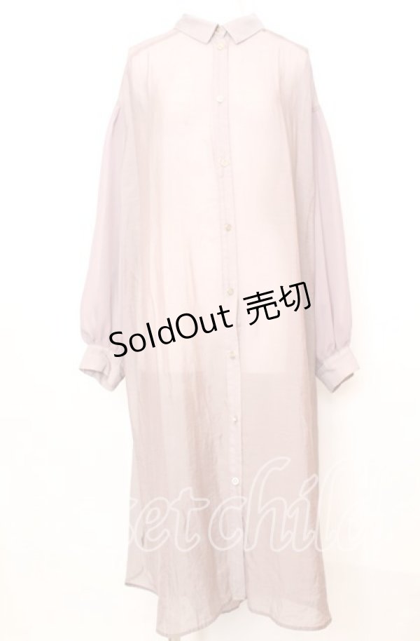 画像1: 【SALE】axes femme POETIQUE / シアーロングシャツ  チャコール O-25-10-11-1039-AX-BL-IG-ZT446 (1)