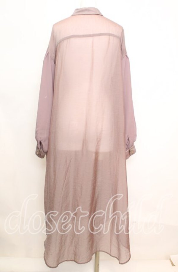 画像3: axes femme POETIQUE / シアーロングシャツ  チャコール O-25-10-11-1039-AX-BL-IG-ZT446 (3)