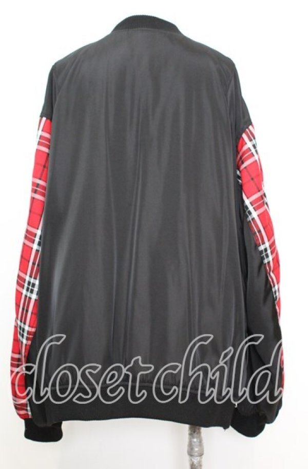 Candy Stripper / FULL OF PATCHES MA-1 ジャケット ブラック×レッド O