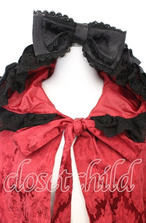 画像2: ATELIER PIERROT / 薔薇色の憤怒 ケープ  レッド×ブラック O-25-10-11-1048-EL-JA-IG-OS (2)