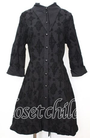 画像: KILL STAR / Vanda Flocked Collar Dress ドレス XL ブラック O-25-10-11-1050-SL-OP-IG-OS