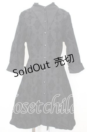 画像: KILL STAR / Vanda Flocked Collar Dress ドレス XL ブラック O-25-10-11-1050-SL-OP-IG-OS