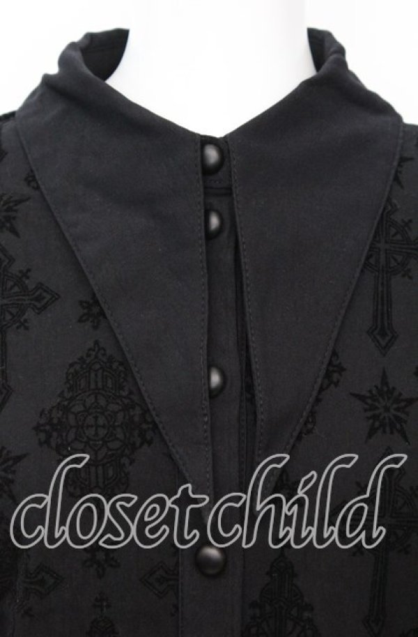 画像2: KILL STAR / Vanda Flocked Collar Dress ドレス XL ブラック O-25-10-11-1050-SL-OP-IG-OS (2)
