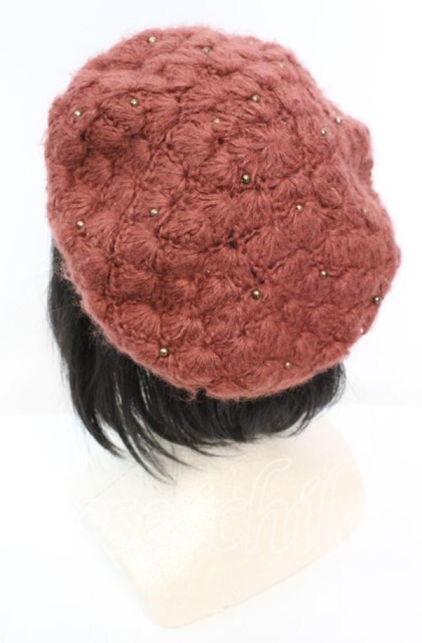 画像2: axes femme / スカラップニットベレー  朱色 O-25-10-11-1063-AX-AC-IG-OS (2)