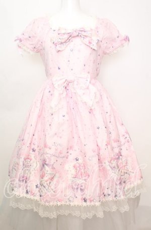 画像: BABY,THE STARS SHINE BRIGHT / キラキラ星座とコンペイトウのお星様柄ワンピース  ピンク O-25-10-11-1008-BA-OP-IG-OS