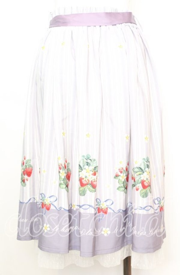 画像3: axes femme POETIQUE / ストロベリーストライプスカート  シロ×ラベンダー O-25-10-11-1019-AX-SK-IG-ZT138 (3)