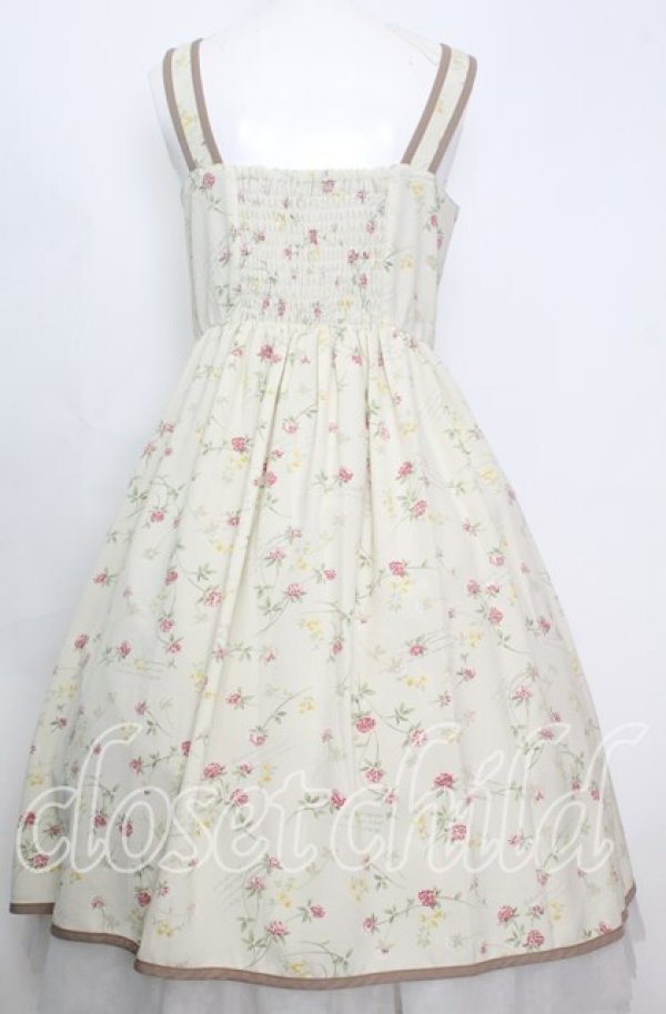 画像3: axes femme / パイピング使シロツメ草柄ワンピース M 生成り O-25-10-11-1021-AX-OP-IG-ZT507 (3)