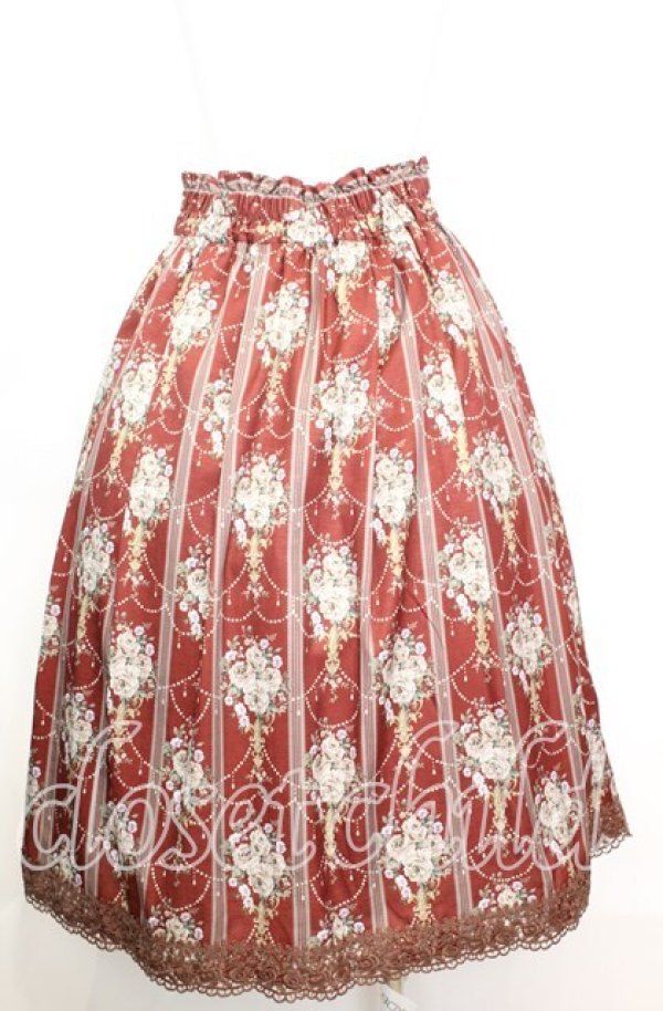 画像3: axes femme / シャンデリアフラワー柄スカート  ワイン系 O-25-10-11-1026-AX-SK-IG-ZT038 (3)