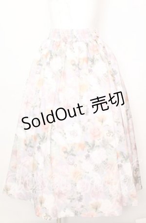 画像: axes femme / ぼかし花柄ロングスカート  ピンク系 O-25-10-11-1027-AX-SK-IG-OS