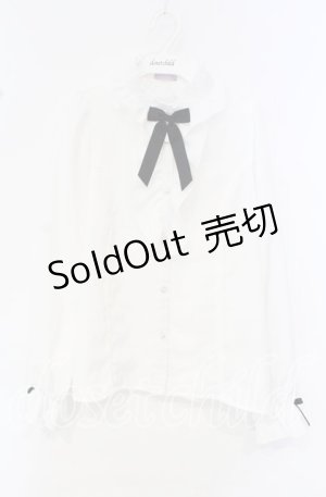 画像: axes femme kawaii / スタンドカラーフリルリボンブラウス M シロ O-25-10-11-066-AX-BL-OW-OS