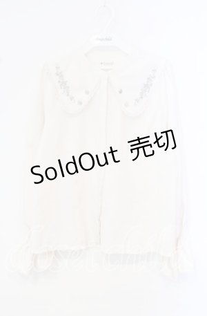 画像: axes femme / ローズ刺繍ビッグカラーブラウス F アイボリー O-25-10-11-071-AX-BL-OW-OS