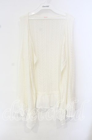 画像: PINK HOUSE / シフォンフリルニットジレ  オフ O-25-10-11-072-LO-TO-IG-OS