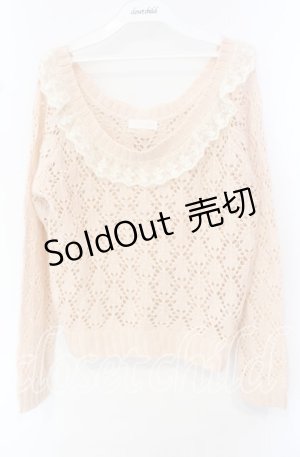 画像: LIZ LISA / 鍵編みニットトップス  ピンク O-25-10-11-075-LO-TO-IG-OS