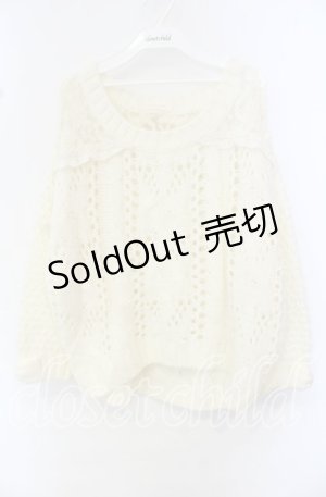画像: LIZ LISA / レース切り替えルーズ編みニット  オフ O-25-10-11-078-LO-TO-IG-OS