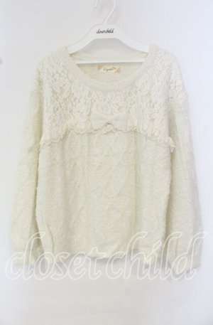 画像: Lizmelo / レース配色ラメニット  オフ O-25-10-11-079-LO-TO-IG-OS