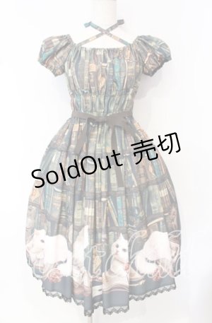 画像: Enchantlic Enchantilly / Queen Cat〜秘密の書斎〜ワンピース  グリーン O-25-10-11-006-LO-OP-IG-OS